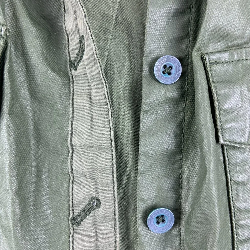 Hei Hei Womens Jacket Long Sleeve Button Down Green Medium